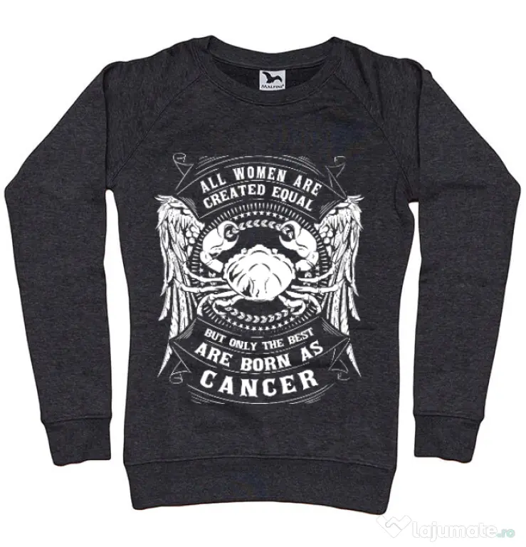 Bluza ADLER dama The best women are born as Cancer Negru melanj