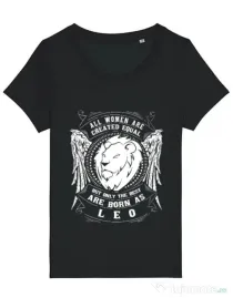 Tricou STANLEY STELLA dama The best women are born as Leo Negru