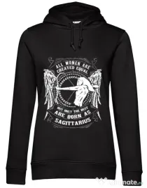 Hoodie dama cu gluga The best women are born as Sagittarius Negru