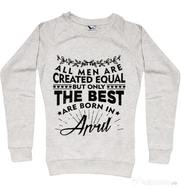 Bluza ADLER dama The best men are born in April Migdala melanj