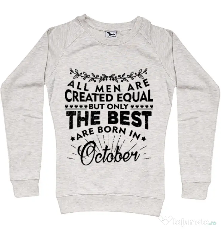 Bluza ADLER dama The best men are born in October Migdala melanj