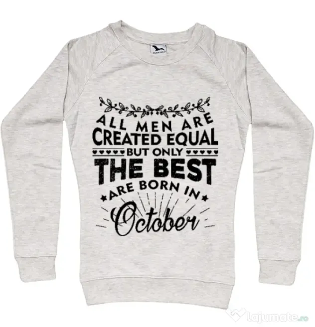 Bluza ADLER dama The best men are born in October Migdala melanj