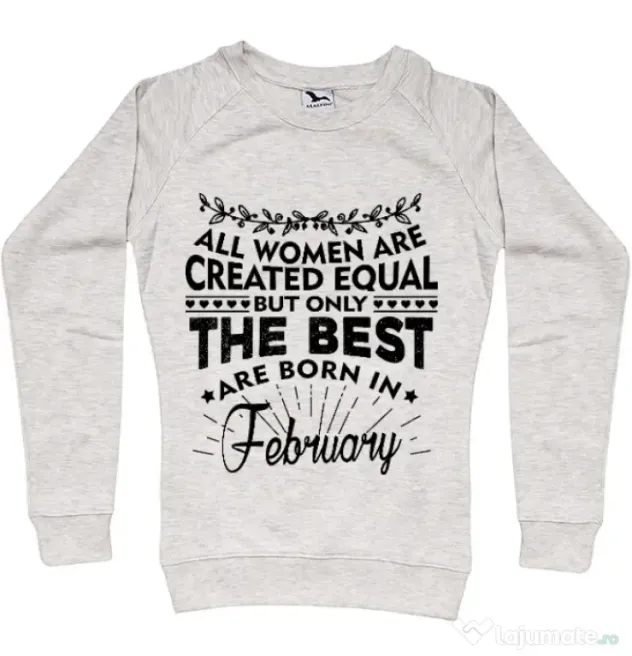 Bluza ADLER dama The best women are born in February Migdala melanj