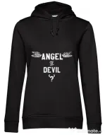 Hoodie dama cu gluga Angel or devil Negru