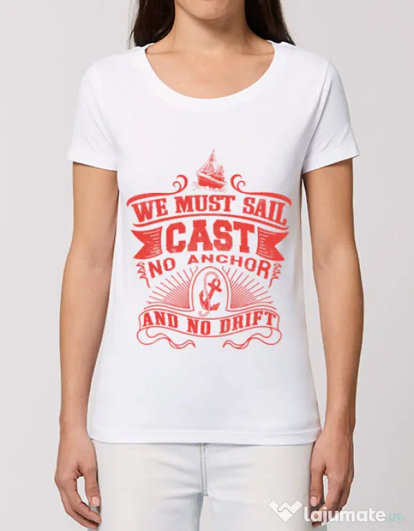 Tricou STANLEY STELLA dama Cast no anchor Alb