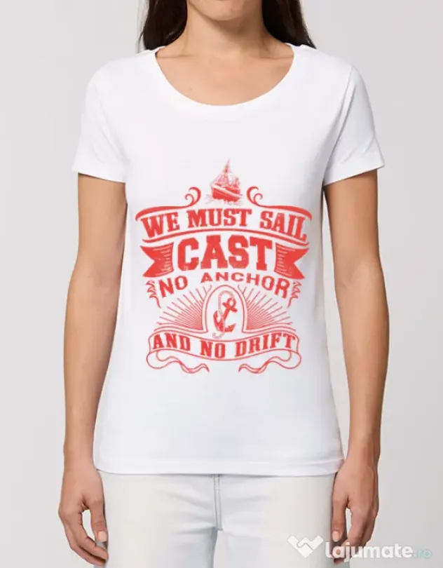 Tricou STANLEY STELLA dama Cast no anchor Alb