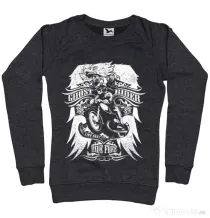 Bluza ADLER dama Ghost rider Negru melanj