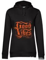 Hoodie dama cu gluga Good vibes Negru