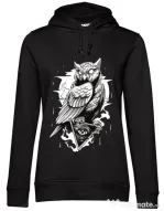 Hoodie dama cu gluga Owl Negru
