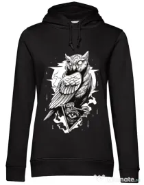 Hoodie dama cu gluga Owl Negru