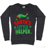 Bluza ADLER dama Santas little helper Negru melanj