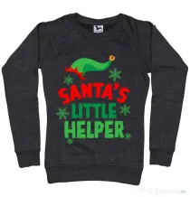 Bluza ADLER dama Santas little helper Negru melanj