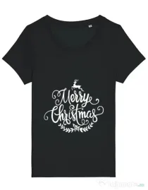 Tricou STANLEY STELLA dama Merry Christmas Negru