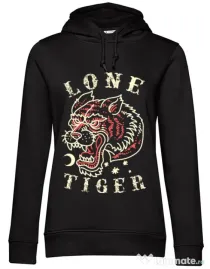 Hoodie dama cu gluga Lone tiger Negru