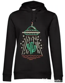 Hoodie dama cu gluga UFO Negru