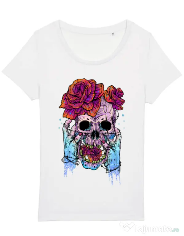 Tricou STANLEY STELLA dama Hand skull Alb