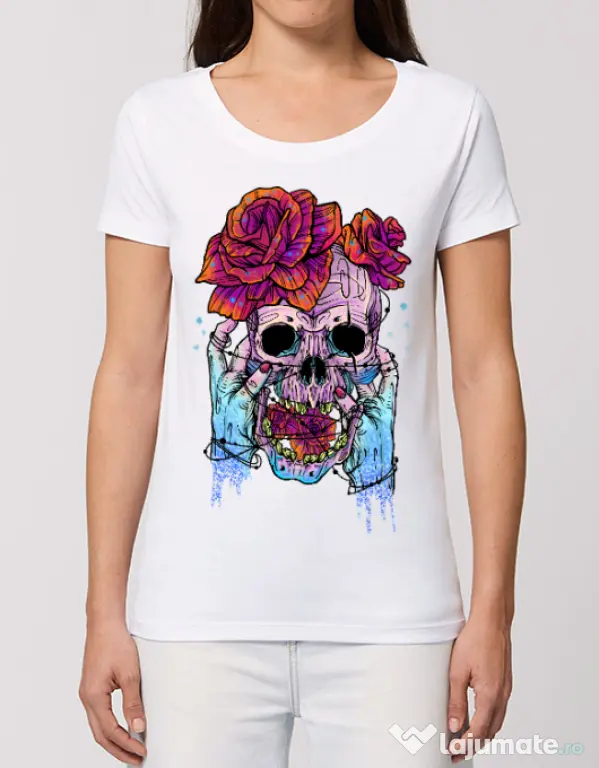 Tricou STANLEY STELLA dama Hand skull Alb