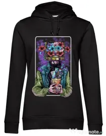 Hoodie dama cu gluga Human milenial Negru