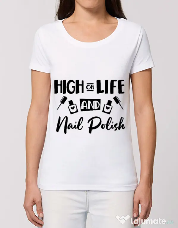 Tricou STANLEY STELLA dama High on life Alb