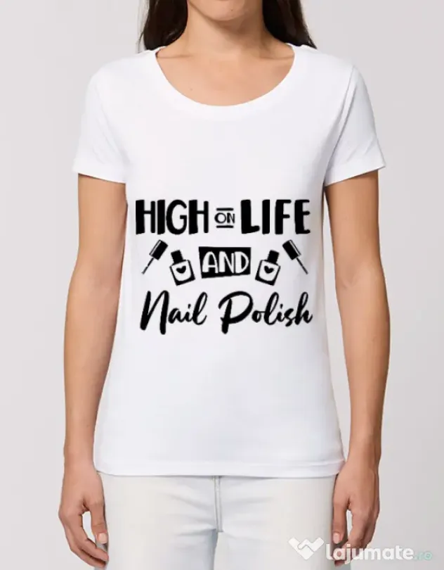 Tricou STANLEY STELLA dama High on life Alb