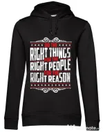 Hoodie dama cu gluga Do the right things Negru