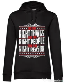 Hoodie dama cu gluga Do the right things Negru
