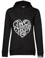 Hoodie dama cu gluga Love Negru