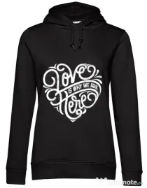 Hoodie dama cu gluga Love Negru