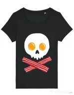 Tricou STANLEY STELLA dama Breakfast skull Negru