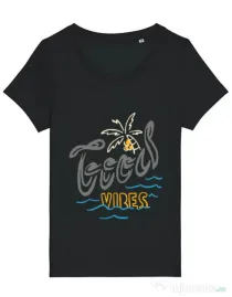 Tricou STANLEY STELLA dama Cool vibes typo Negru