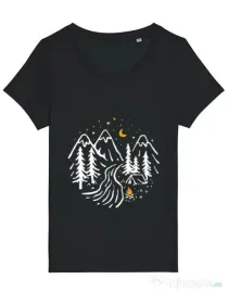 Tricou STANLEY STELLA dama Night camping Negru