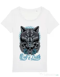 Tricou STANLEY STELLA dama Wolf of death Alb