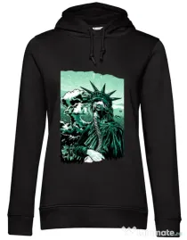 Hoodie dama cu gluga Save the liberty Negru