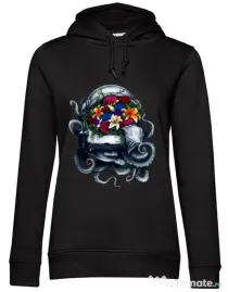 Hoodie dama cu gluga Space bloom Negru