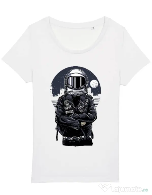 Tricou STANLEY STELLA dama Astronaut rebel Alb