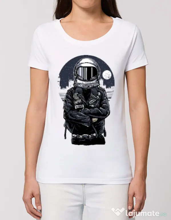 Tricou STANLEY STELLA dama Astronaut rebel Alb