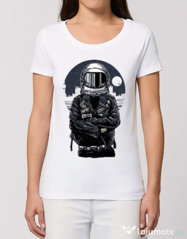 Tricou STANLEY STELLA dama Astronaut rebel Alb