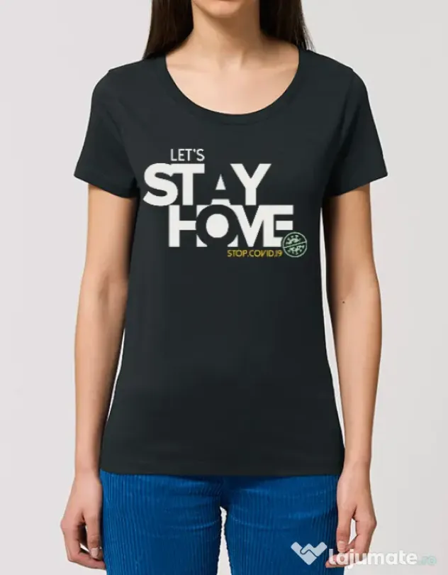 Tricou STANLEY STELLA dama Stay home Negru