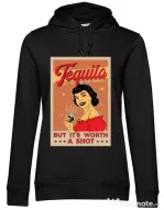 Hoodie dama cu gluga Worth a shot Negru