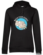 Hoodie dama cu gluga Wash your hands 2 Negru