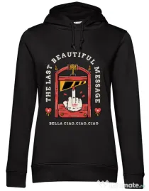 Hoodie dama cu gluga The last message Negru