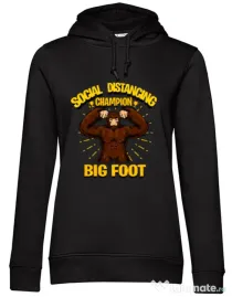 Hoodie dama cu gluga Social distancing 2 Negru