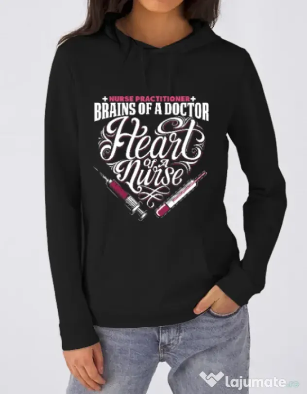 Hoodie dama cu gluga Nurse practicioner Negru