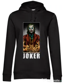 Hoodie dama cu gluga Joker flames Negru