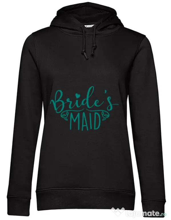 Hoodie Petrecerea burlacitelor B&C Brides maid Negru