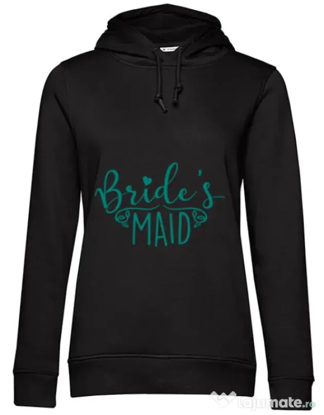 Hoodie Petrecerea burlacitelor B&C Brides maid Negru