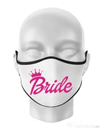 Masca personalizata reutilizabila Barbie Bride Alb