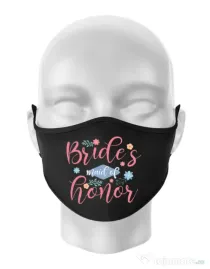 Masca personalizata reutilizabila Brides maid of honor Negru