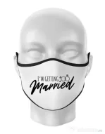 Masca personalizata reutilizabila Im getting married Alb