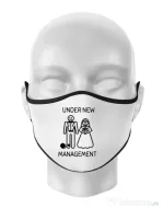 Masca personalizata reutilizabila Under new management Alb